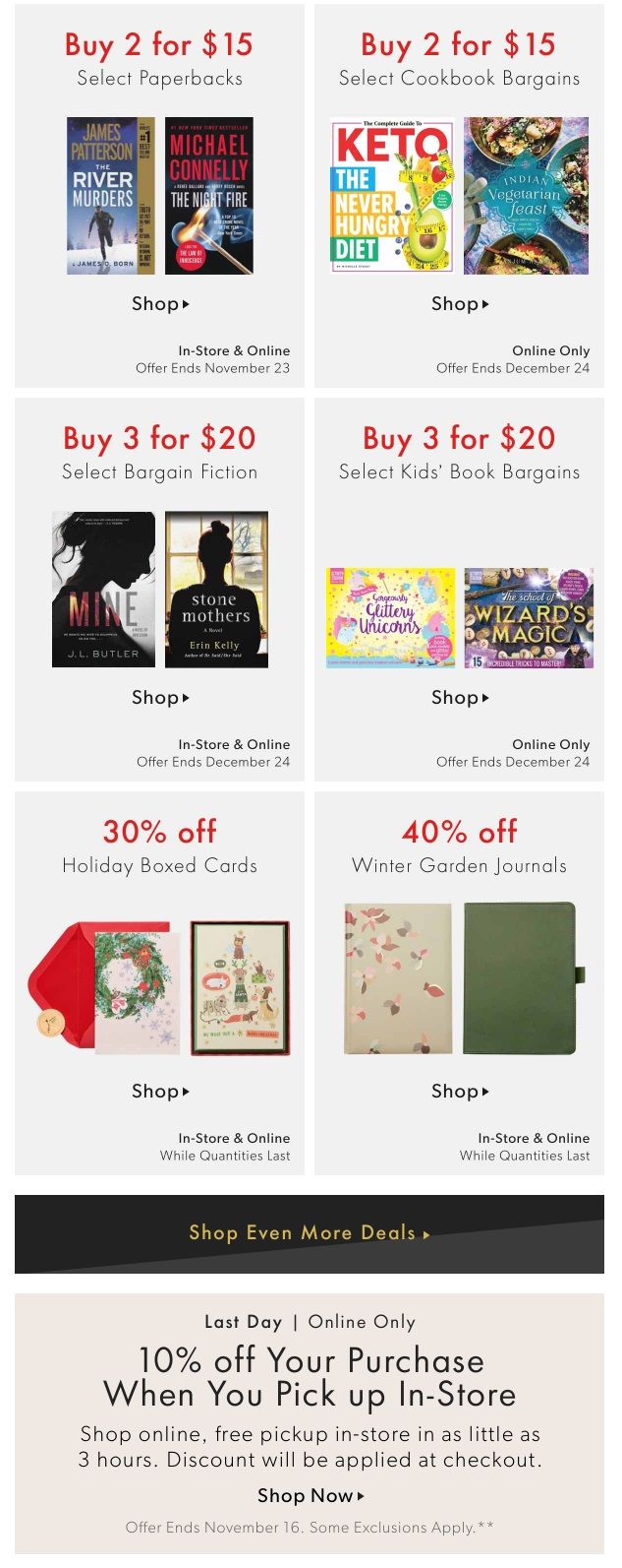 Chapters Indigo Online Deals of the Week November 16 to 22