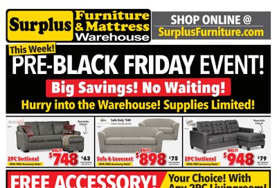 Surplus Furniture & Mattress Warehouse (Sudbury) Flyer November 17 to 23
