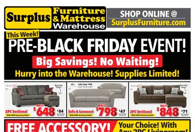 Surplus Furniture & Mattress Warehouse (St. Catharines) Flyer November 17 to 23