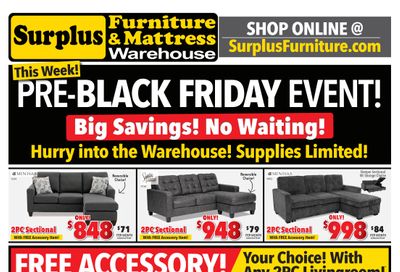 Surplus Furniture & Mattress Warehouse (Saskatoon) Flyer November 17 to 23