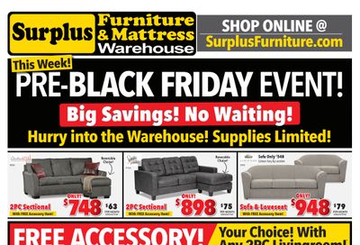 Surplus Furniture & Mattress Warehouse (Saint John) Flyer November 17 to 23