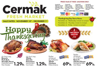Cermak Fresh Market (IL) Thanksgiving Weekly Ad Flyer November 18 to December 1, 2020