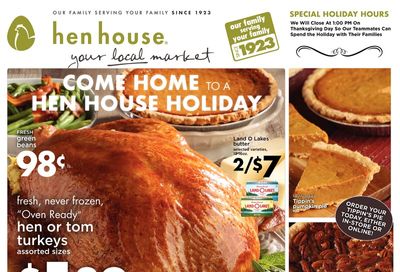 Hen House Thanksgiving Weekly Ad Flyer November 18 to November 26, 2020