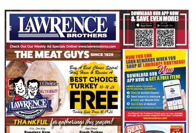 Lawrence Bros Thanksgiving Weekly Ad Flyer November 18 to November 26, 2020