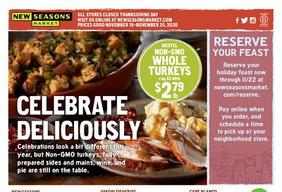 New Seasons Market (OR) Thanksgiving Weekly Ad Flyer November 18 to November 25, 2020