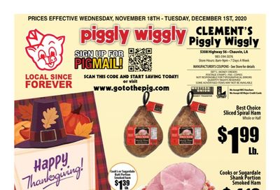 Piggly Wiggly (LA) Weekly Ad Flyer November 18 to December 1, 2020