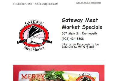Gateway Meat Market Flyer November 19 to 25 