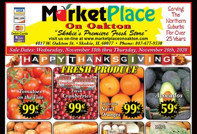 Marketplace On Oakton Thanksgiving Weekly Ad Flyer November 18 to November 26, 2020