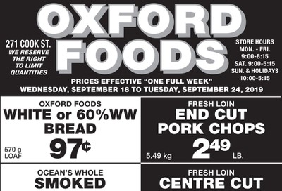 Oxford Foods Flyer September 18 to 24