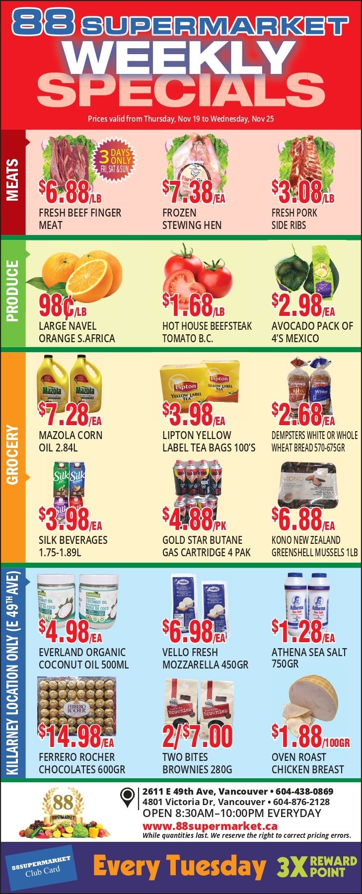 88 Supermarket Flyer November 19 to 25
