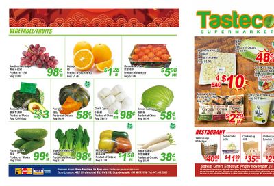 Tasteco Supermarket Flyer November 20 to 26
