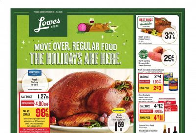 Lowes Foods Weekly Ad Flyer November 18 to November 26