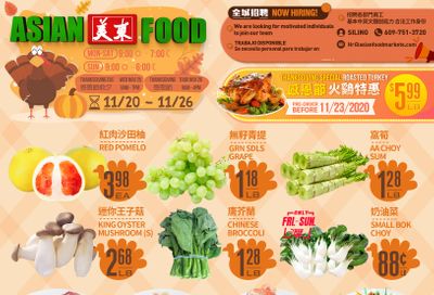 Asian Food Markets Thanksgiving Weekly Ad Flyer November 20 to November 26, 2020