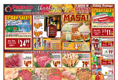 Fresco Supermarket Thanksgiving Weekly Ad Flyer November 18 to December 1, 2020
