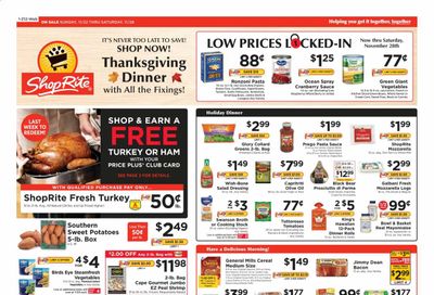 ShopRite (CT, DE, MD, NJ, NY, PA) Weekly Ad Flyer November 22 to November 28