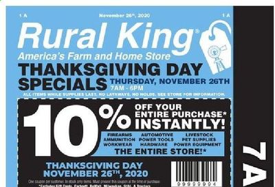 Rural King Weekly Ad Flyer November 26 to November 27