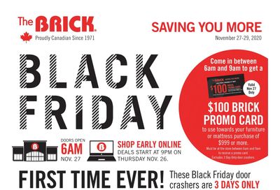 The Brick Black Friday Sale Flyer November 23 to December 3, 2020