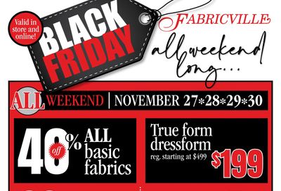 Fabricville Black Friday Flyer November 27 to 30