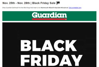 Guardian (Dartmouth Gate) Black Friday Flyer November 25 to 28