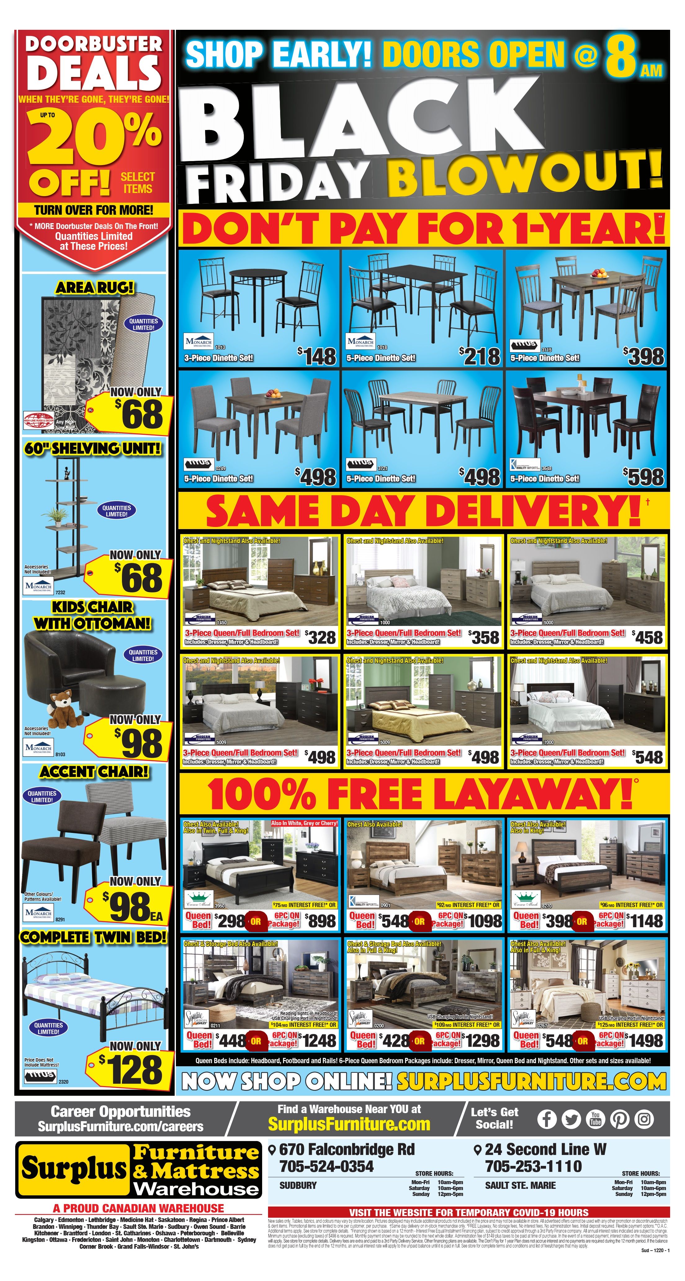 Surplus Furniture & Mattress Warehouse (Sudbury) Flyer November 24 to 30