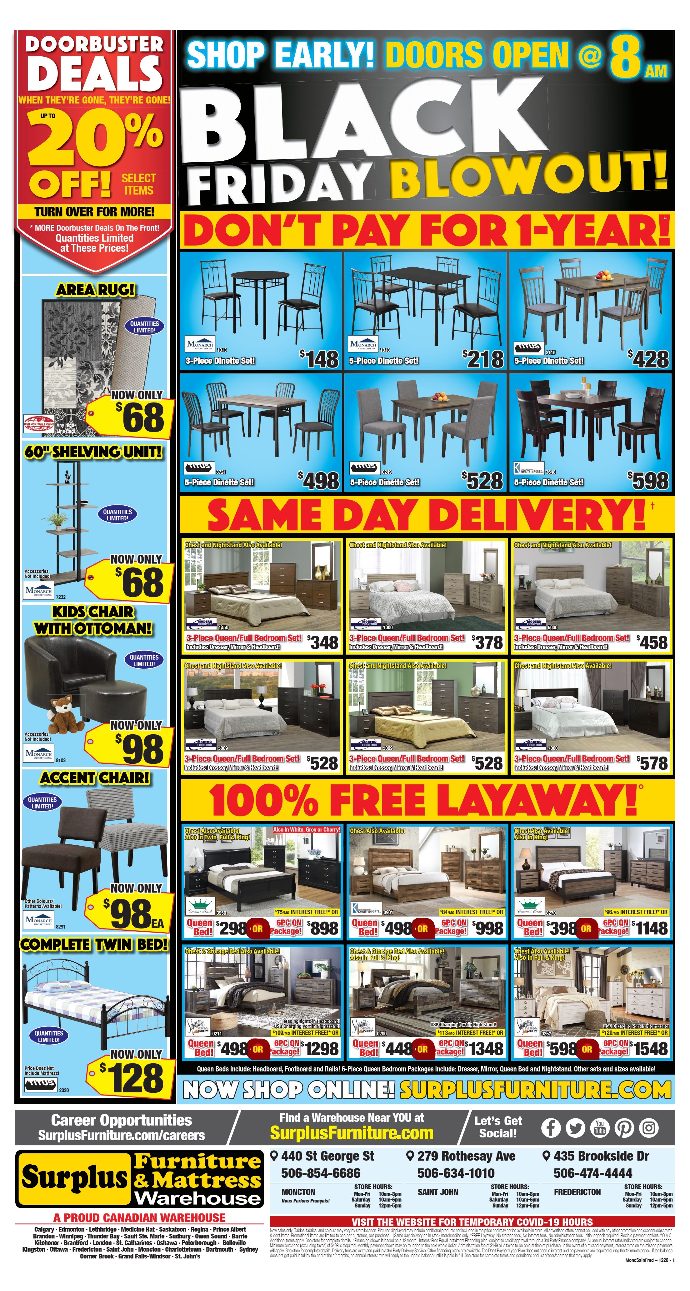 Surplus Furniture & Mattress Warehouse (Saint John) Flyer November 24 to 30