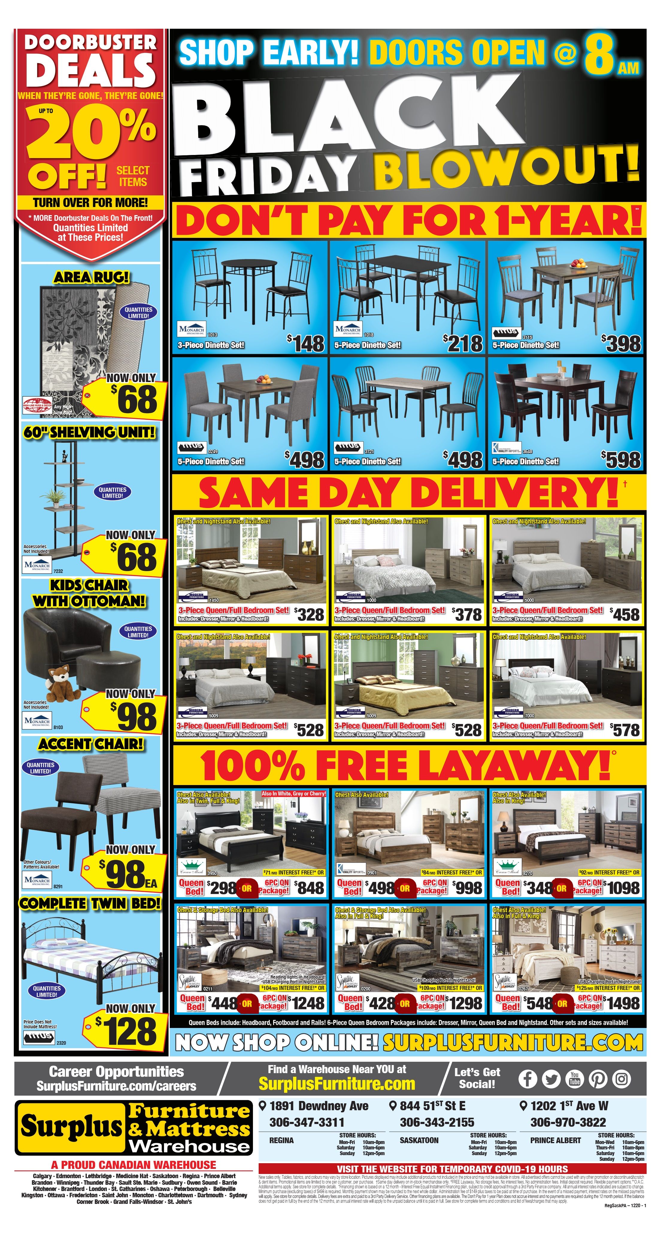 Surplus Furniture & Mattress Warehouse (Regina) Flyer November 24 to 30