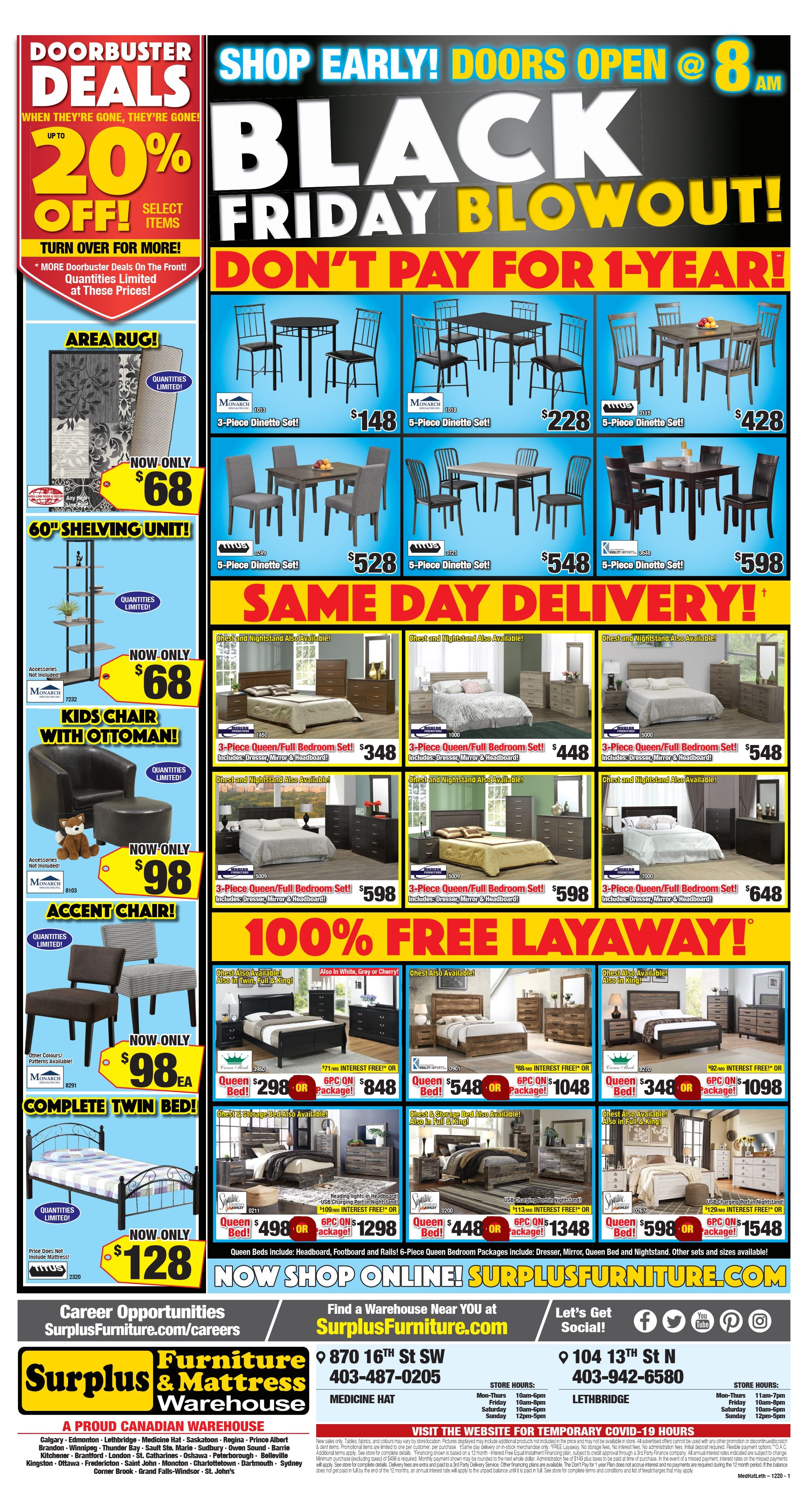 Surplus Furniture & Mattress Warehouse (Medicine Hat) Flyer November 24 to 30