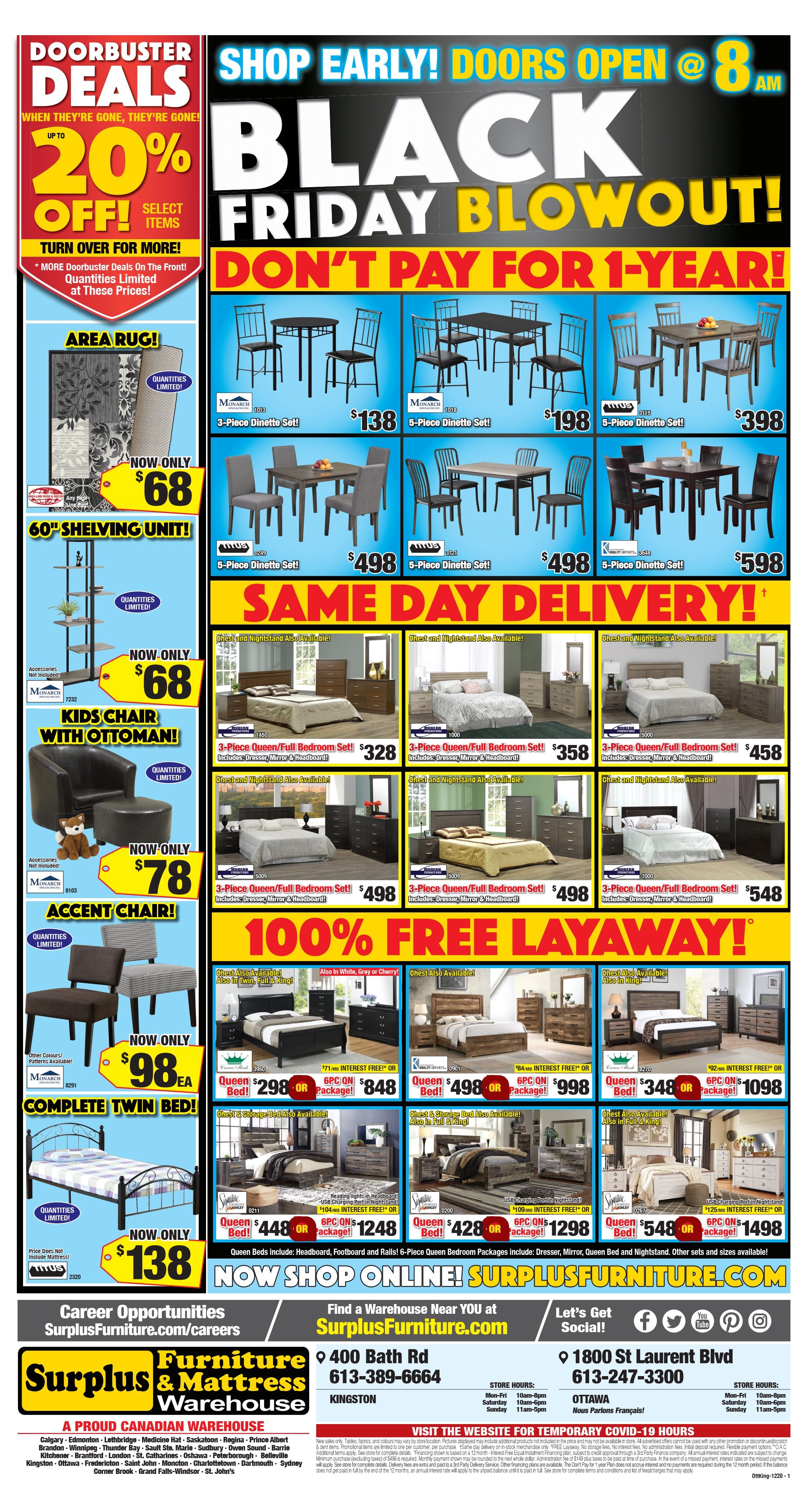 Surplus Furniture & Mattress Warehouse (Kingston) Flyer November 24 to 30