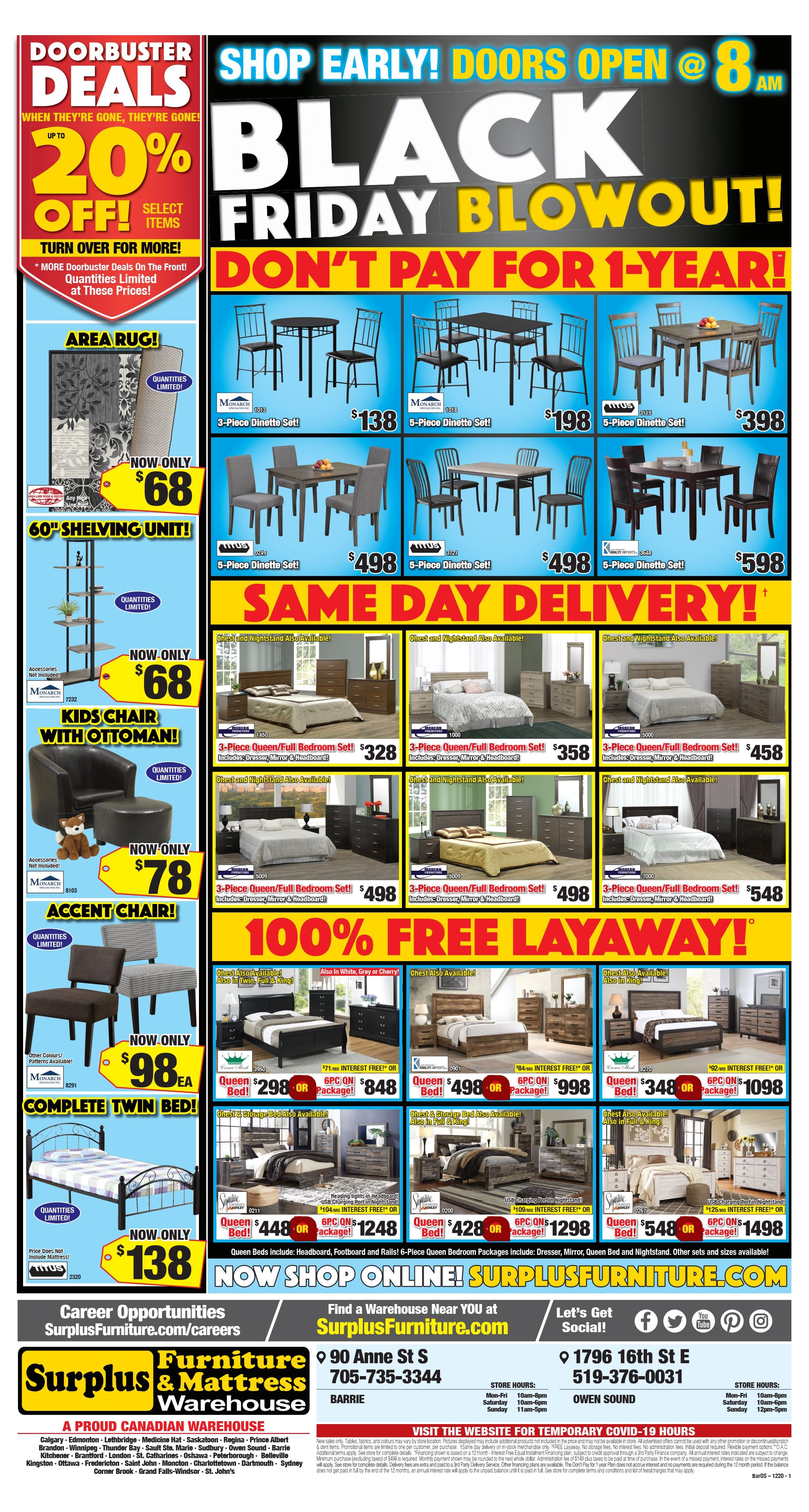 Surplus Furniture & Mattress Warehouse (Barrie) Flyer November 24 to 30