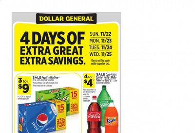 Dollar General (LA) Weekly Ad Flyer November 22 to November 28