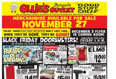 Ollie's Bargain Outlet Weekly Ad Flyer November 27 to December 2