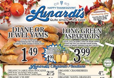 Lunardi's Thanksgiving Weekly Ad Flyer November 24 to November 30, 2020