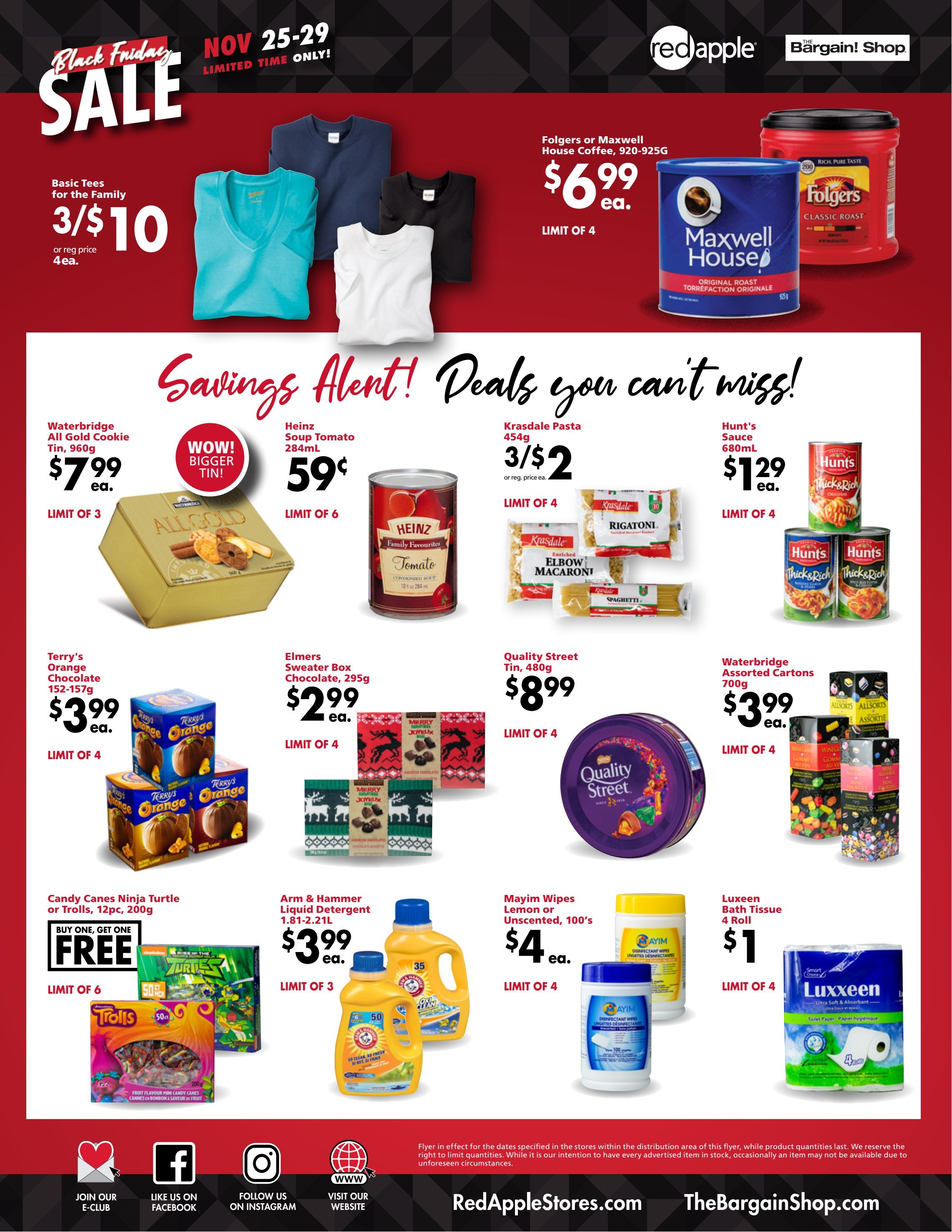 The Bargain Shop and Red Apple Stores Black Friday Flyer November 25 to 29, 2020