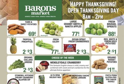Barons Market Thanksgiving Ad Flyer November 25 to December 1, 2020
