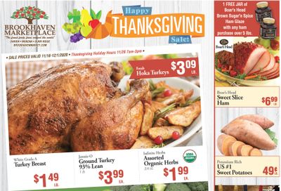 Brookhaven Marketplace Thanksgiving Ad Flyer November 25 to December 1, 2020