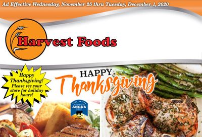 Harvest Foods Thanksgiving Ad Flyer November 25 to December 1, 2020