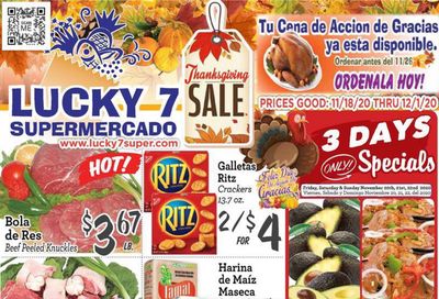 Lucky 7 Supermarket Thanksgiving Ad Flyer November 18 to December 1, 2020