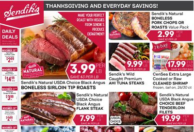 Sendik's Thanksgiving Ad Flyer November 25 to December 1, 2020