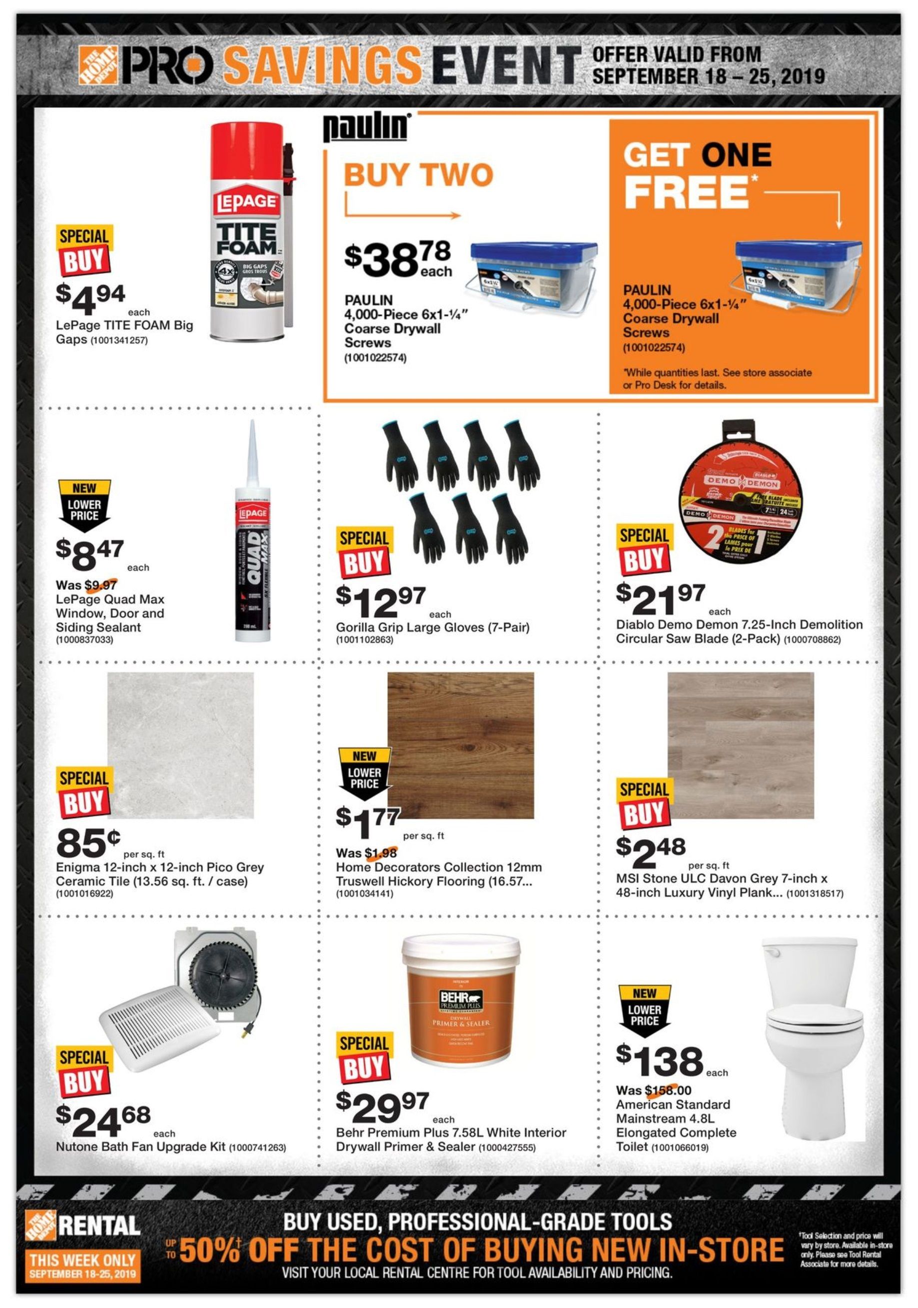 Home Depot Pro Flyer September 18 to 25