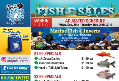 Big Al's (Barrie) Weekly Specials December 20 to 24