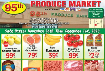 95th Produce Market Thanksgiving Weekly Ad Flyer November 26 to December 2, 2020