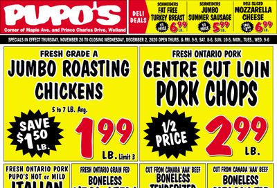 Pupo's Food Market Flyer November 26 to December 2