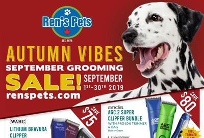 Ren's Pets Depot Monthly Grooming Flyer September 1 to 30