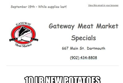 Gateway Meat Market Flyer September 19 to 25