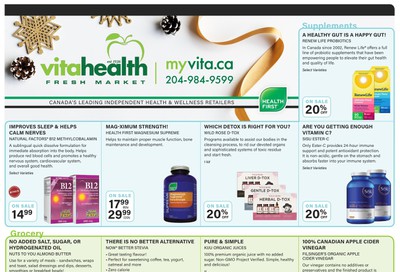 Vita Health Fresh Market Flyer December 20 to January 5