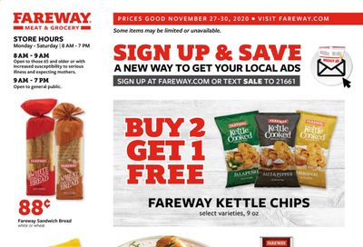 Fareway (IA, IL, MN, MO, NE, SD) Weekly Ad Flyer November 27 to November 30