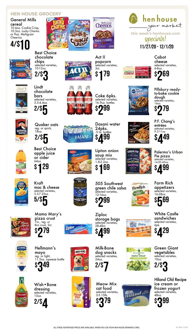 Hen House 5 Day Sale Ad Flyer November 27 to December 1, 2020