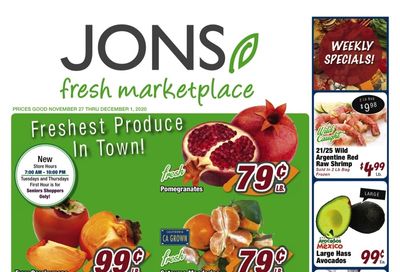 JONS Fresh Marketplace 5 Day Sale Ad Flyer November 27 to December 1, 2020