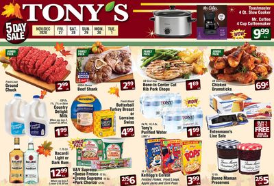 Tony's Fresh Market 5 Day Sale Ad Flyer November 27 to December 1, 2020