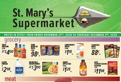 St. Mary's Supermarket Flyer November 27 to December 3